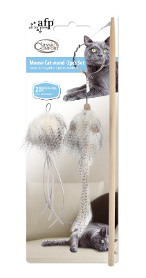All For Paws - Classic Comfort - Mouse Cat Wand - Set