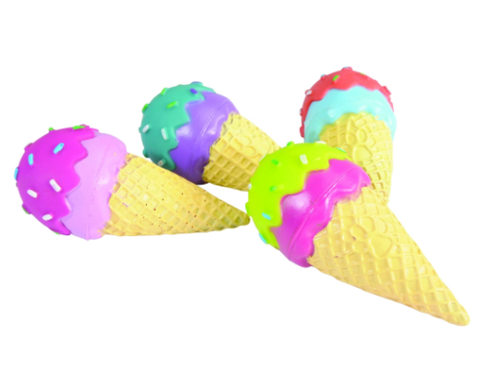 Vinyl Ice Cone Dog Toy - Mixed Color