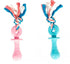 Duvo+ Dogtoy Puppy Tpr Teether With Cotton Rope 18 CM  (Pink/Blue)