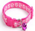 Pets Club Adjustable Cat Collar With Bell- Light Pink Paw