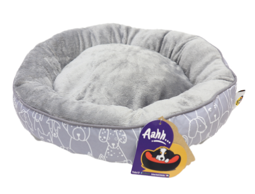 Aahh… Snuggly L46 X w36 X h42Cms, Flannel Grey Doggies Love