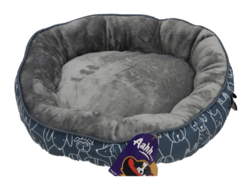 Aahh… Snuggly L46 X w36 X h42Cms Flannel Blue Grey Doggies Love