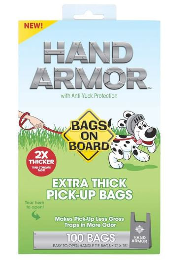 Bags On Board - Hand Armor With Extra Thick Pick Up Bags (100Bags)