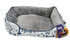Aahh Squarey L46 X w36 X h42Cms Flannel Blue Grey Paw & Bones - Dog Beds