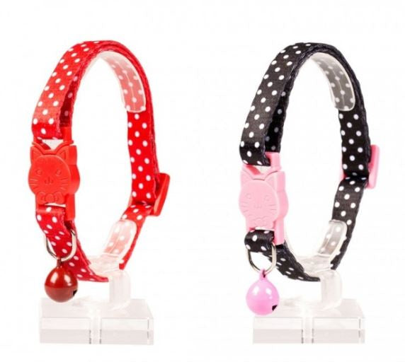 Duvo Cat Collar Nylon Mixed Colors 20 - 30cm / 10mm (White Dots)