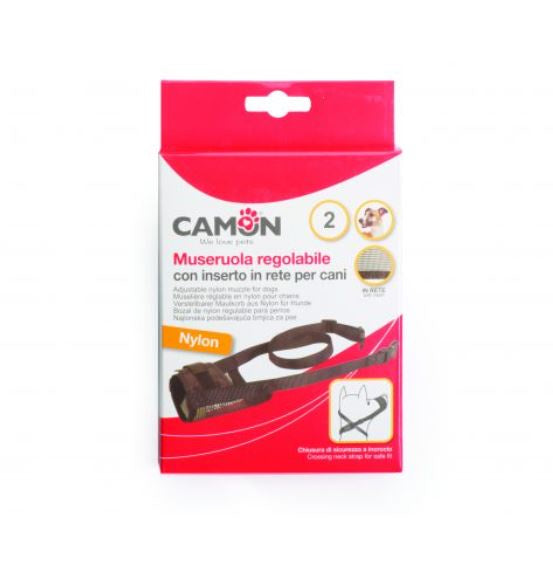 Camon - Adjustable Nylon Dog Muzzle With Mesh - Medium