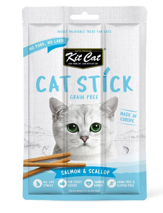Kit Cat - Grain Free Cat Stick Salmon & Scallop 15G