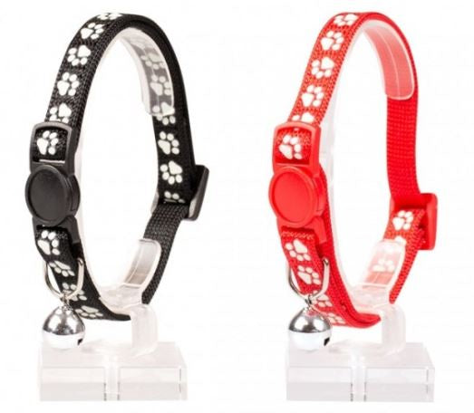 Duvo Cat Collar Nylon Mixed Colors 20 - 30cm / 10mm (Texture Paws)