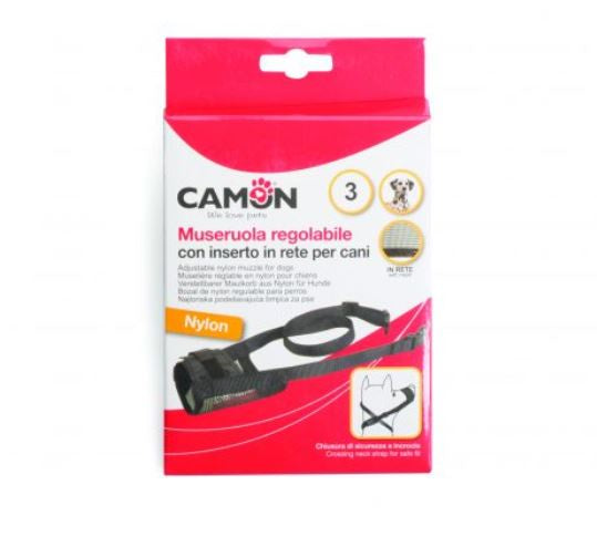 Camon - Adjustable Nylon Dog Muzzle With Mesh - Large