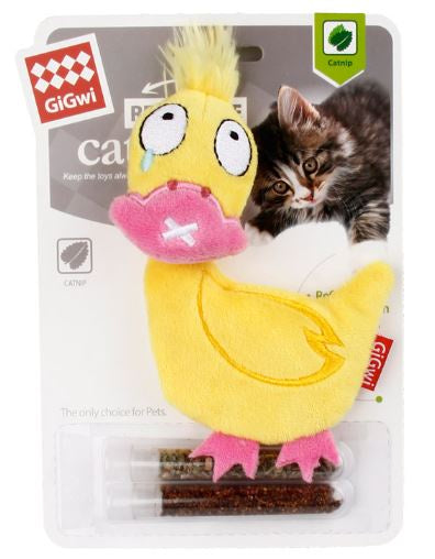 Gigwi - Refillable Duck With Changeable Catnip Bag & Silvervine Stick