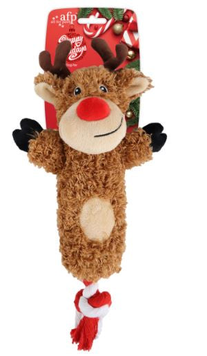 All For Paws Merry Tug & Fetch - Reindeer Dog Toy