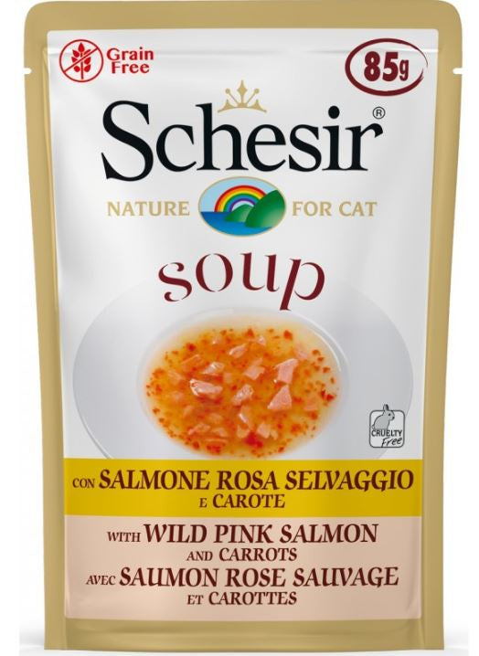 Schesir - Cat Wet Soup-With Wild Pink Salmon And Carrots