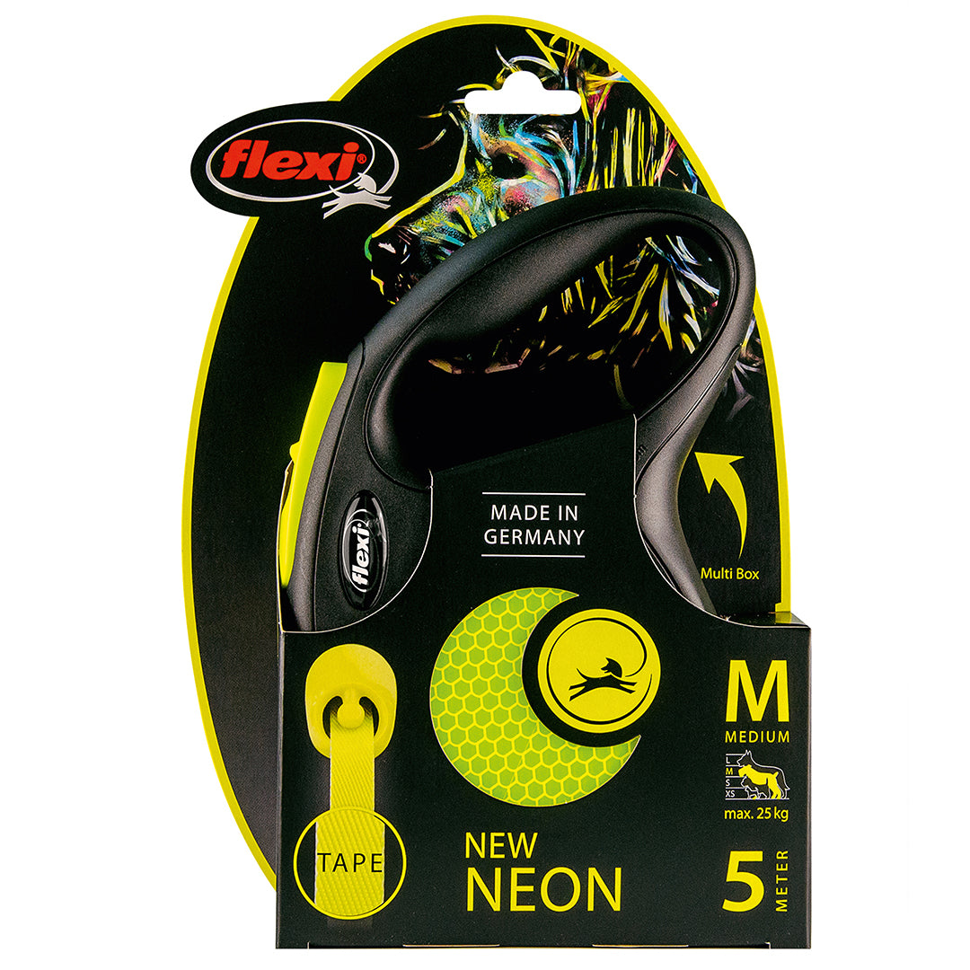 FLEXI NEW NEON YELLOW TAPE RETRACTABLE LEASH