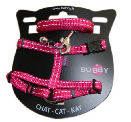 Bobby - Safe Harness & Lead Fushia 28Cm