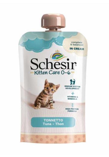 Schesir - Kitten Pouch Cream 0-6 Tuna Wet Food 150G