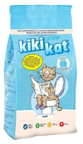 Kiki Kat White Bentonite Clumping Cat Litter 5L (4.35Kg)