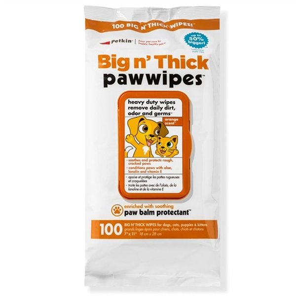 Petkin Big N' Thick Paw Wipes 100ct