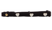 Pawise Cat Collar Diamond Heart, Black