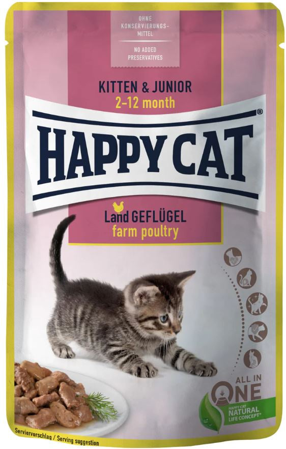 Happy Cat - Kitten & Junior Farm Poultry