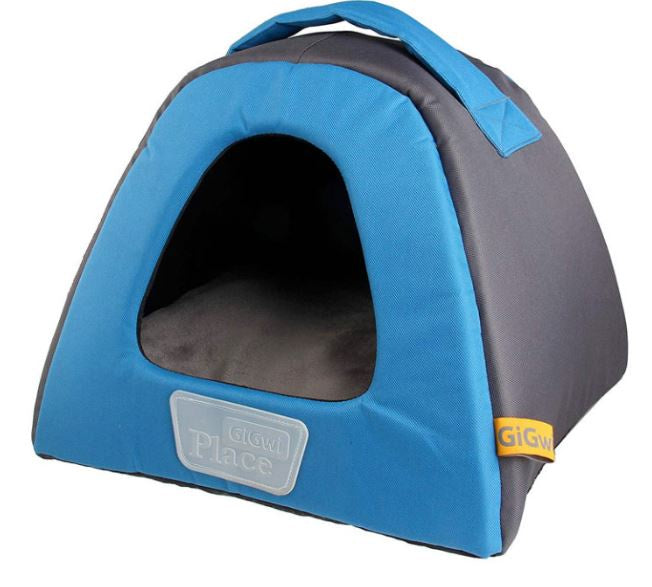 Gigwi - Place Pet House Canvas, Plush, Tpr Blue & Gray