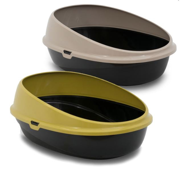Lettiera Pin Up Open Cat Litter Box (59Cm Ã— 39.5Cm Ã— 27Cm) Green , Tan (Per Piece)
