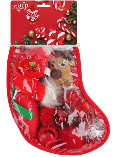 Holiday Gift Sock - Red - Cat Toys