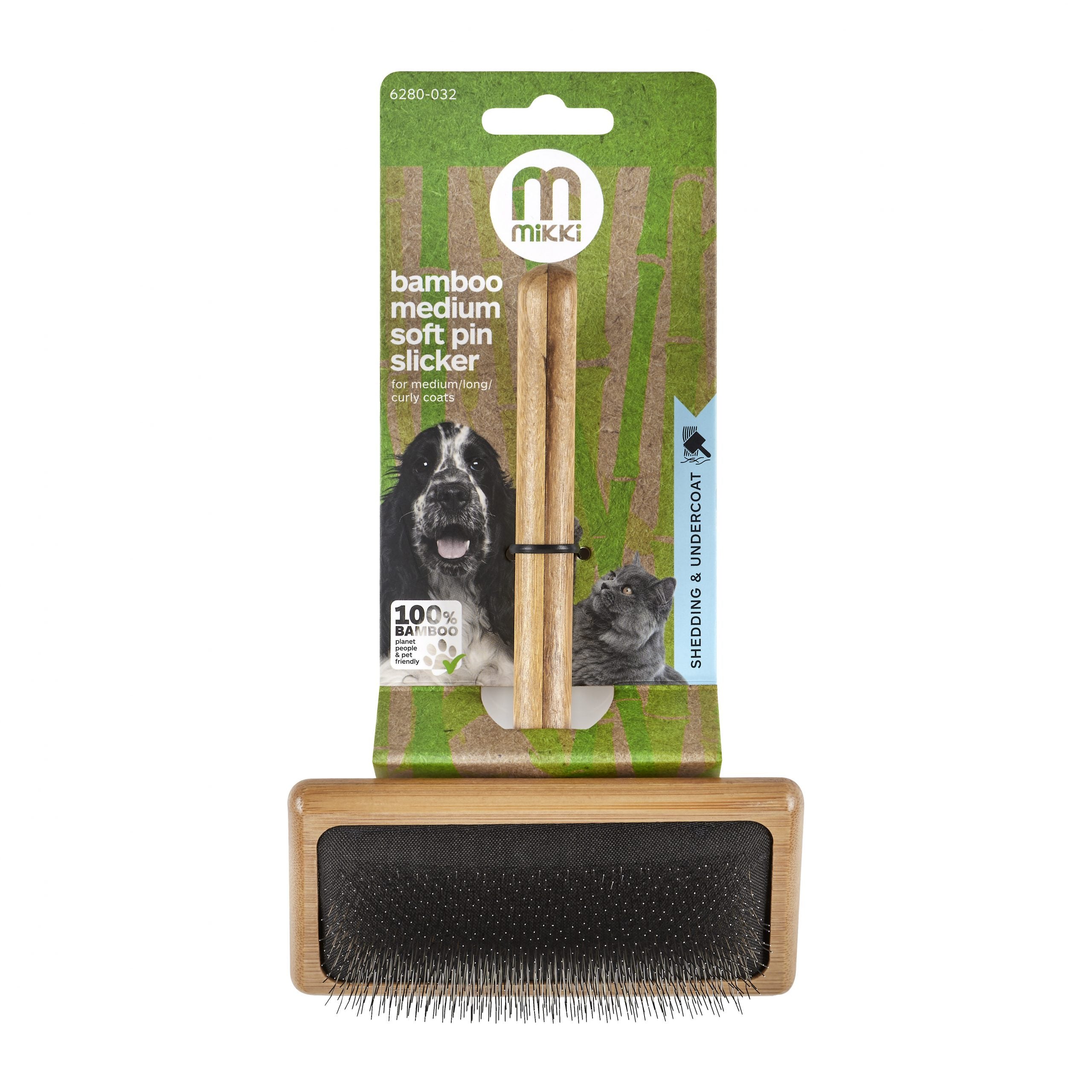 Mikki - Bamboo Soft Pin Slicker - Medium