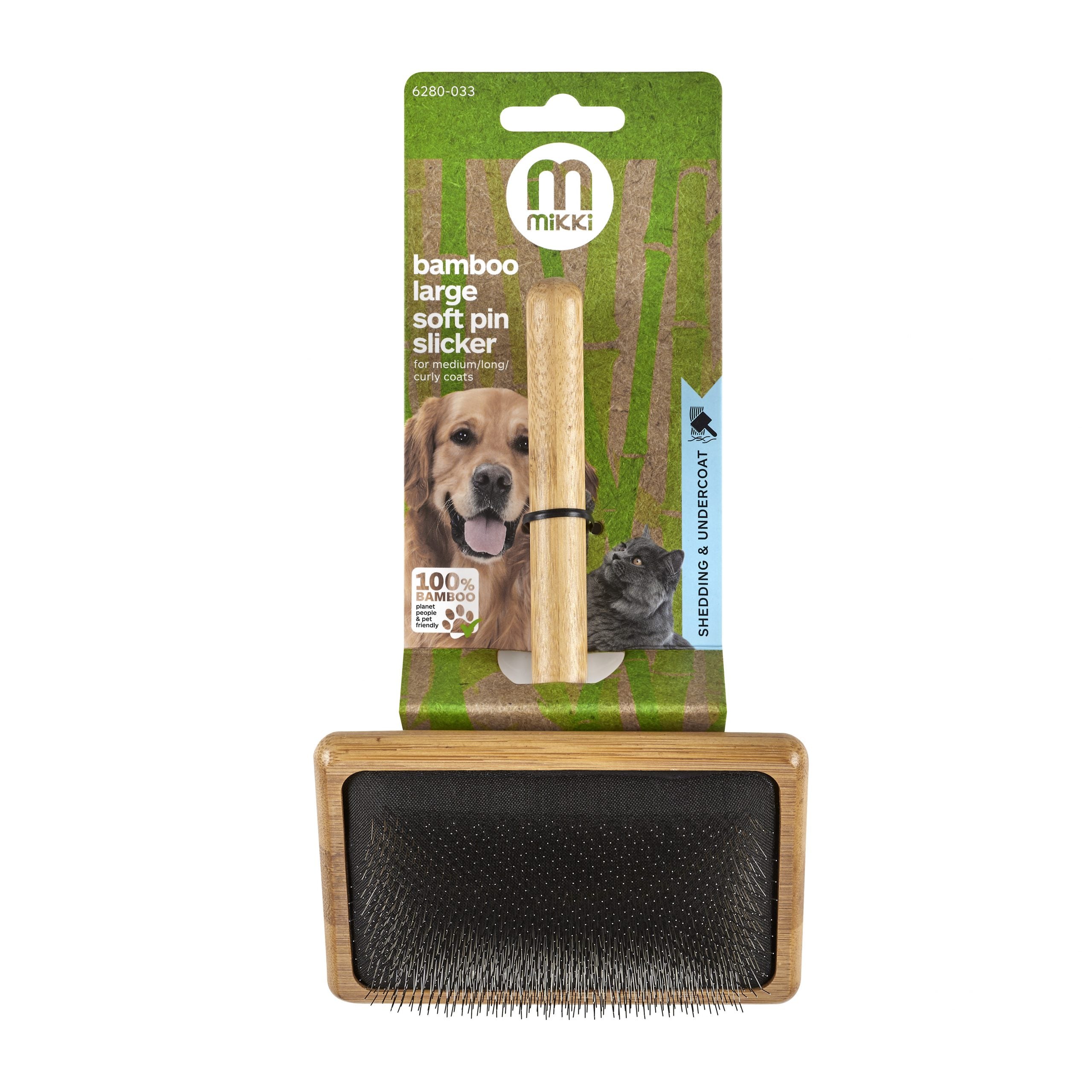Mikki - Bamboo Soft Pin Slicker - Large