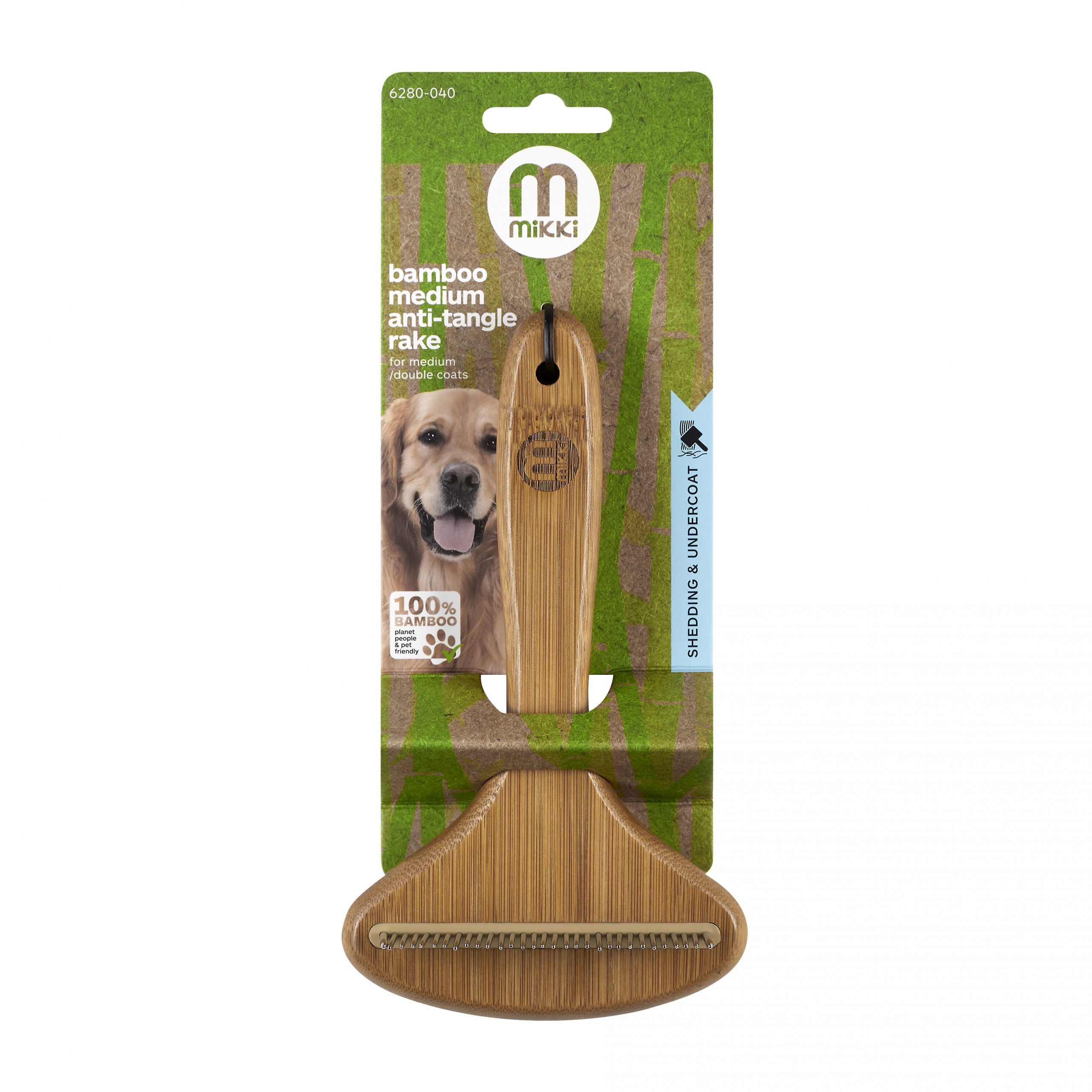 Mikki - Bamboo Anti-Tangle Rake - Medium