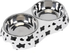 Melamine Cow Pattern Stainless Steel Bowl With Anti- Slip Circle On The Bottom,Volume:160*2 ml, Size:12*12*4.5 Cm