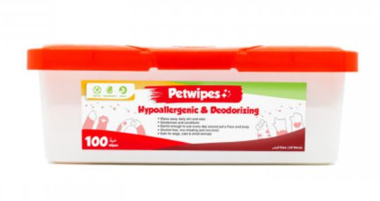 Pet Wipes Hypoallergenic & Deodorizing 100 Counts