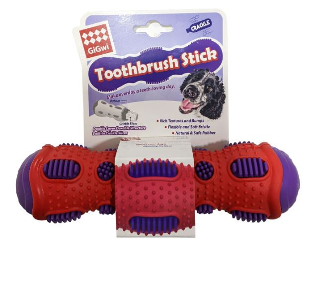 Gigwi - Toothbrush Stick Rubber Dental Chew With Crackle Sound