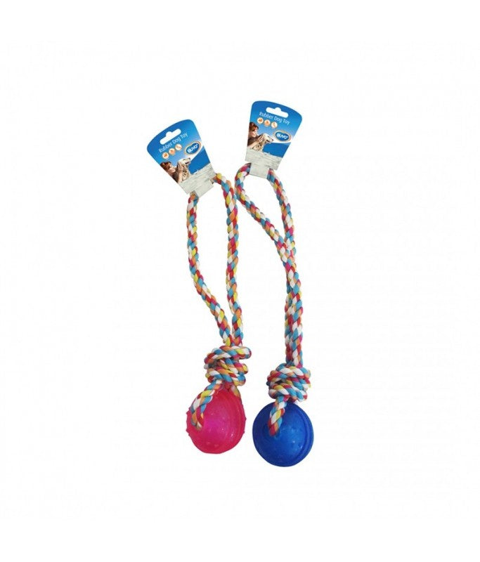 Duvo Tpr Ball With Rope Handle Blue Or Pink 37 CM