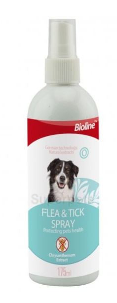Bioline - Flea & Tick Spray For Dog 175Ml