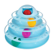 Itâ€™S Meow Cat Toy Plastic Tower With Balls ,Size: 26*26*5Cm
