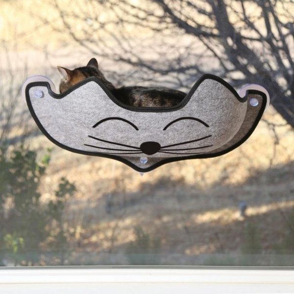 K&H EZ Mount Kittyface Window Bed Gray 27"X11"