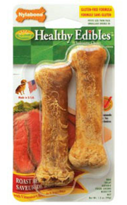 Nylabone Healthy Edibles Longer Lasting Roast Beef Twin Pack Blister Card Petite