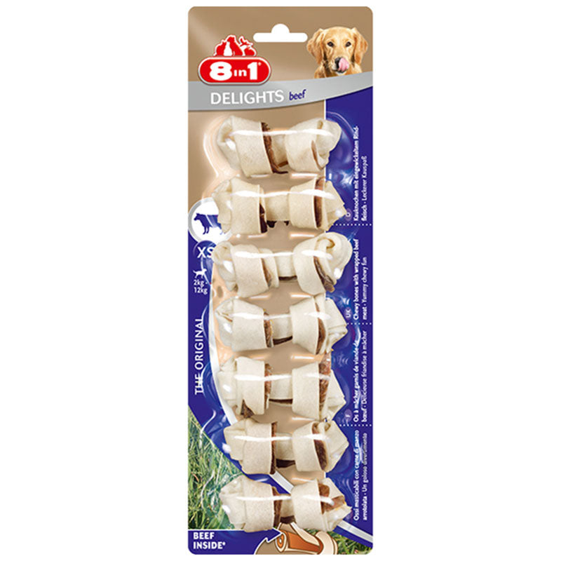 8in1 Beef Delights Bones XS | Dog Treats