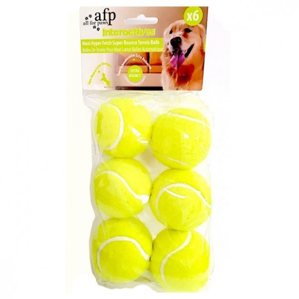 All For Paws Maxi Fetch Super Bounce Tennis Ball-6 pcs