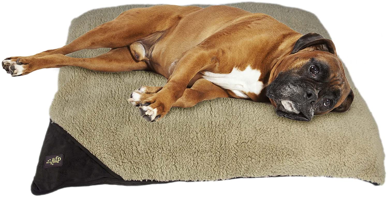 All for Paws - Lambswool Pillow Dog Bed - Small/Brown