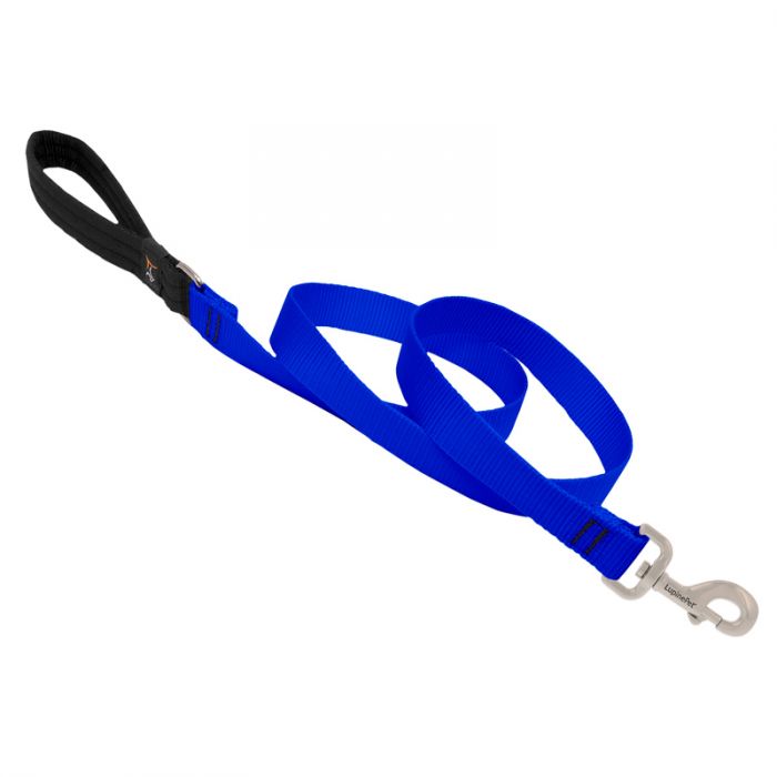 Basic Blue Solids Padded Handle Dog Leash 4ft