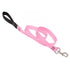 Basic Pink Solids Padded Handle Dog Leash 4ft
