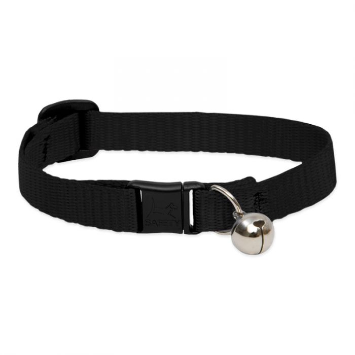 Basic-Solids-Safety-Cat-Collar-Black-bell