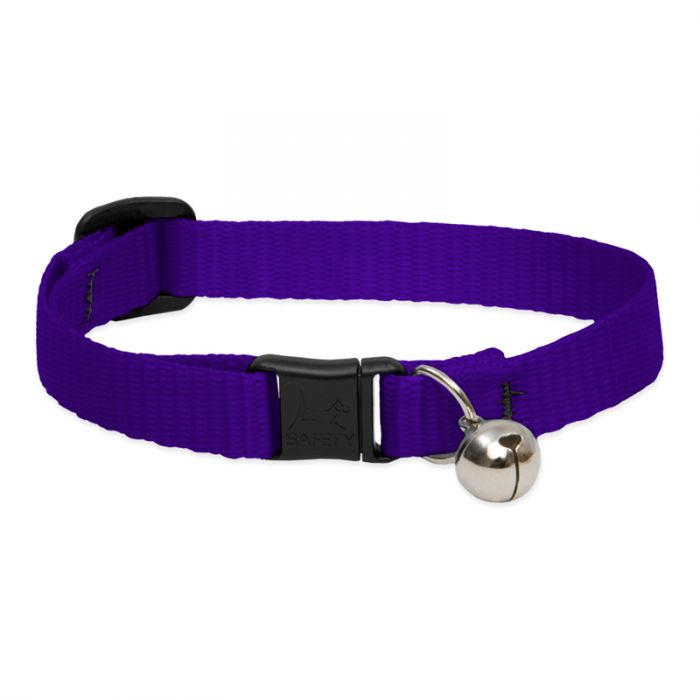 Basic-Solids-Safety-Cat-Collar-Purple-bell