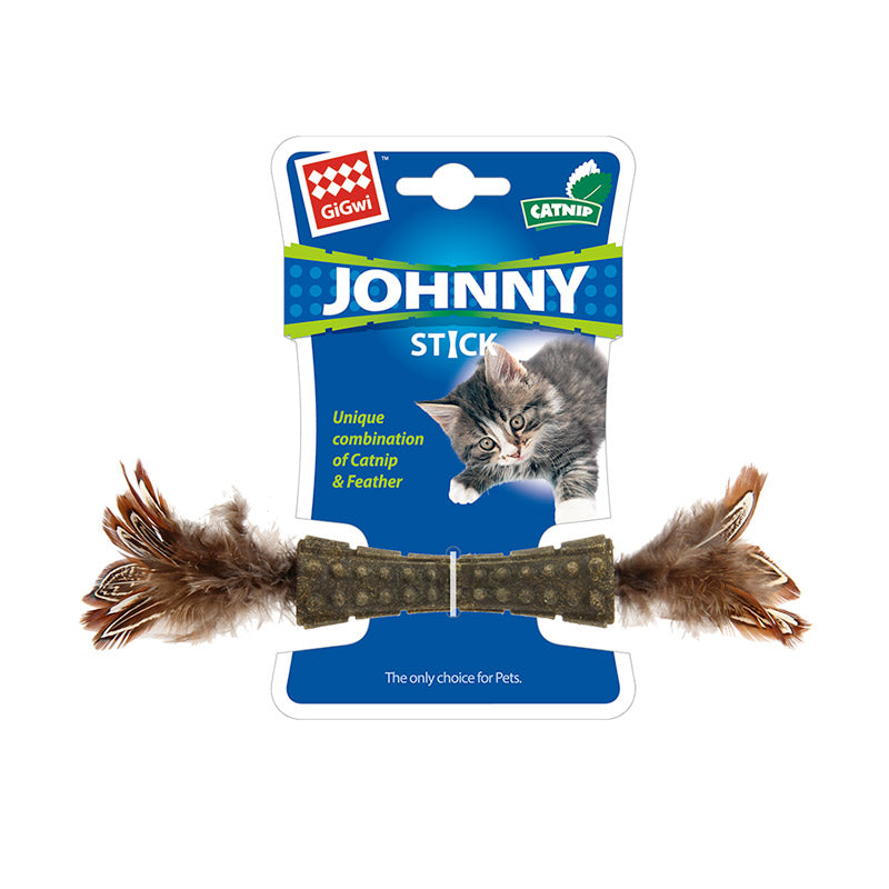 Catnip Johnny Sticks w/ Double Side Natural Feather Beige