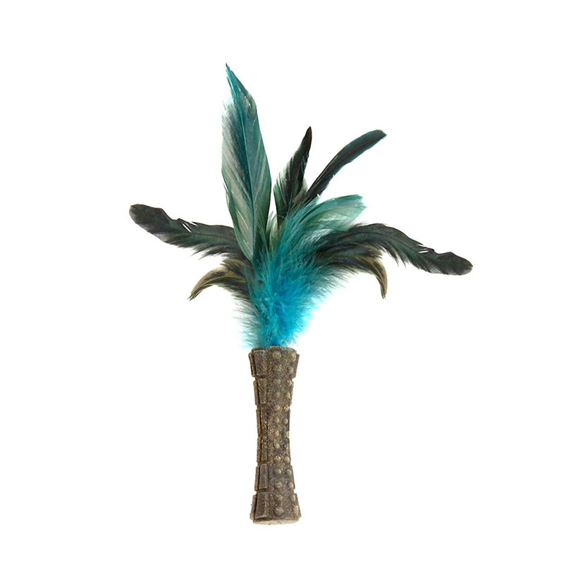 Catnip Johnny Sticks with Natural Feather (Green)