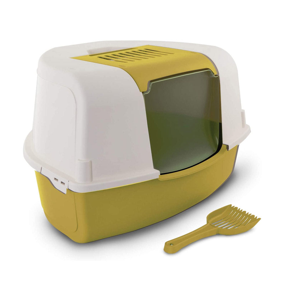 Bergamo Toilet Ariel Corner Litter Tray and Scoop - Mustard