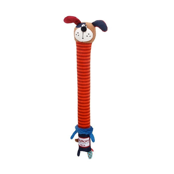 Crunchy Neck Plush Friendz Dog with Bone & Squeaker – Small