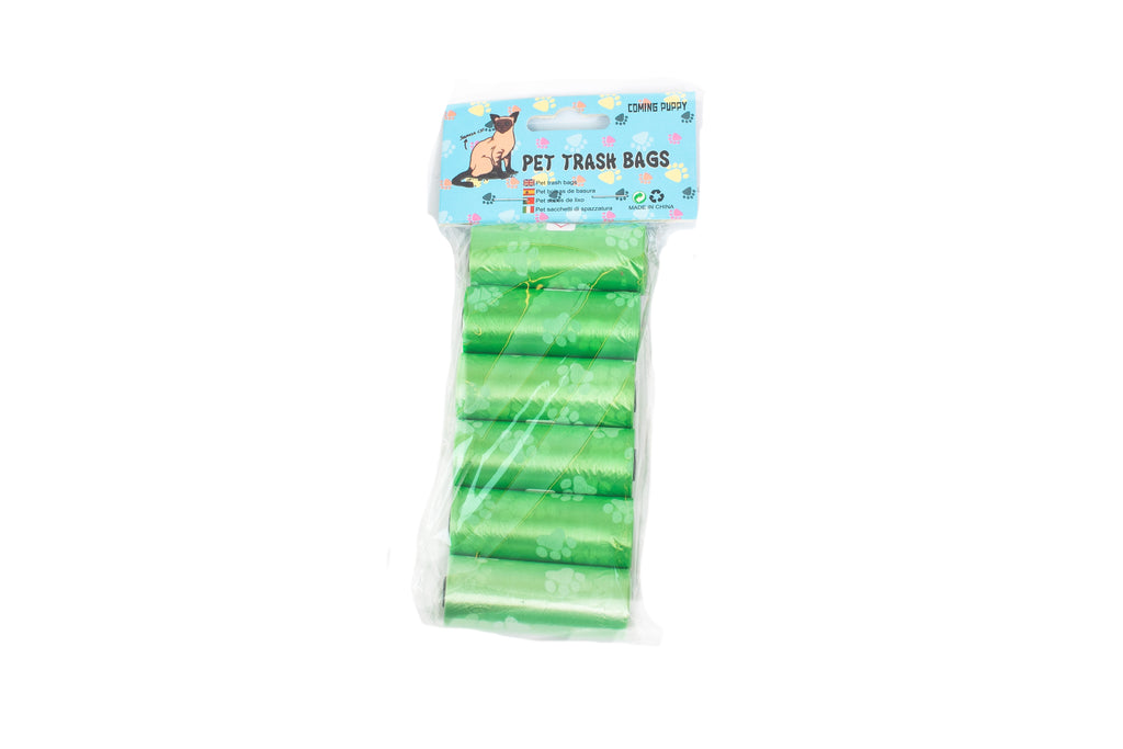 PL - Poo Bags - 6 Rolls - Green