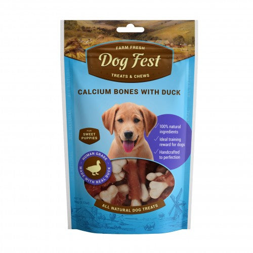 Dog Fest Calcium Bones with Duck for Puppies 90g (3.17oz)